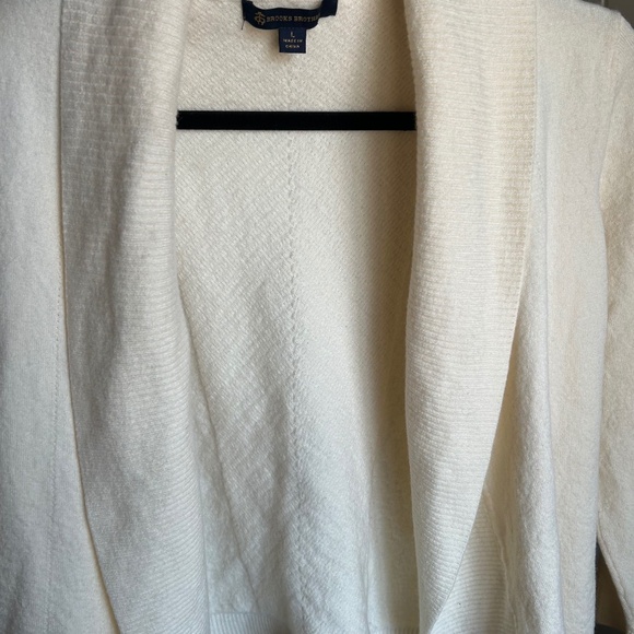 Brooks Brothers 100% Wool Open Front Preppy Cardigan Sweater Size Large - Picture 6 of 10